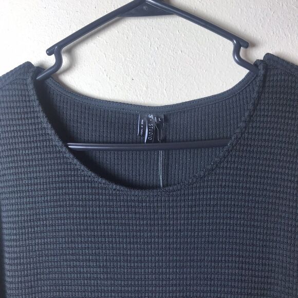 ST. STUDIO Women's Black  Straight  Jersey Ribbed 3/4 Sleeves Dress Size L - Picture 7 of 10